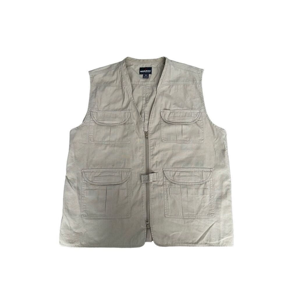 Woolrich elite series tactical zip up vest khaki tan fishing hiking men’s size L